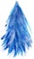 Cartoon child-like drawing of a blue fir-tree