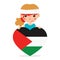 Cartoon Child With Palestine Flag