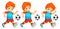 Cartoon child playing football - activity