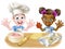Cartoon Children Bakers Cooking