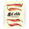 Cartoon chile pepper card. Ripe red vegetable banner.