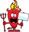 Cartoon Chili Pepper Devil Sign