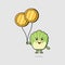 cartoon chinese cabbage float with coin balloon