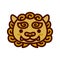 Cartoon Chinese Guardian Lion Emoji Icon Isolated