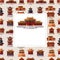 Cartoon Chinese house seamless pattern