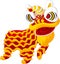 Cartoon Chinese lion dancing