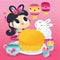 Cartoon Chinese Mid Autumn Festival Goddess Mooncake Tea Party