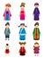 Cartoon Chinese people icon set