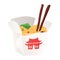 Cartoon Chinese Takeout Box With Noodle