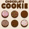 Cartoon Chocolate cookie, biskvit vector food letters