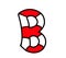 Cartoon Christmas Candy Cane Letter B