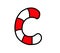 Cartoon Christmas Candy Cane Letter C