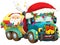 Cartoon christmas car - illustration for the children