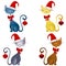 Cartoon Christmas Cats Clip Art 2