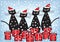 Cartoon christmas cats with gifts