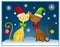 Cartoon Christmas Cats Holiday Card