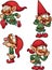 Cartoon Christmas elf with different expressions