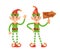 Cartoon Christmas Elf, Dressed In Festive Attire With Pointy Ears And A Mischievous Grin, Spreads Holiday Cheer