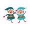 Cartoon christmas elfs, colorful design