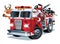 Cartoon Christmas firetruck