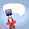 Cartoon christmas Nutcracker with blank