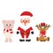 Cartoon christmas santa claus and Ñhristmas deer and christmas cute pig