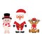 Cartoon christmas santa claus and Ñhristmas deer and christmas cute pig in hat