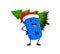 Cartoon Christmas vitamin N carries a holiday tree