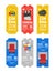 Cartoon Cinema Tickets Small Vertical Set. Vector