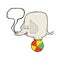 cartoon circus elephant with speech bubble