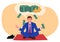 Cartoon Clip Art Business Man Manifest Yoga