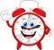 Cartoon clock waving hand