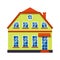 Cartoon closeup house colorful Amsterdam vector