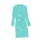 Cartoon Clothe Female Green Coat. Vector