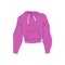 Cartoon Clothe Female Purple Hoodie. Vector