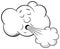 Cartoon cloud blows wind