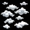 Cartoon clouds, Design element, PNG transparent ba