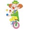 Cartoon clown juggling with balls