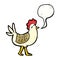 cartoon clucking hen