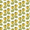 Cartoon cobra pattern in green shades. Vector seamless snake pattern on a white background. Vector illustration in the theme of