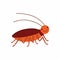 Cartoon cockroach. Vector illustration isolated on white background.