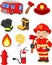 Cartoon collection fire equipment