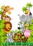 Cartoon collection happy animal zoo