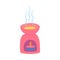 Cartoon Color Aromatherapy Concept Lamp Aroma Therapy with Candle. Vector