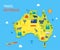 Cartoon Color Australia Discover Concept Travel. Vector