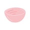 Cartoon Color Big Pink Bowl. Vector