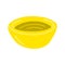 Cartoon Color Big Yellow Bowl Kitchen Icon. Vector