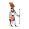 Cartoon Color Character Egyptian God Anhur. Vector