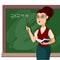 Cartoon Color Character Person Female Teacher Professor Concept. Vector