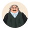 Cartoon Color Character Person Male Judge Concept. Vector